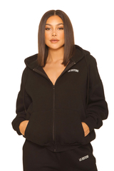 LA SISTERS ESSENTIAL ZIPPER HOODIE 2.0 BLACK