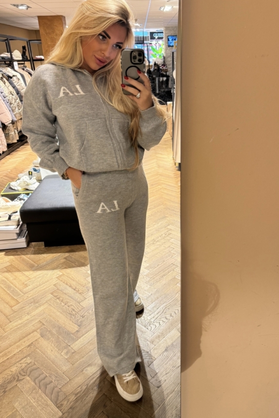 LA SISTERS KNITTED TRACKSUIT GREY