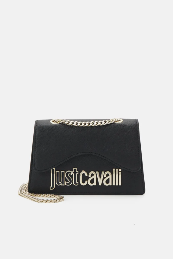 JUST CAVALLI RANGE B METAL LETTERING  BLACK BAG