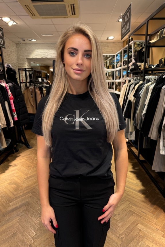 CALVIN KLEIN Monogram T-shirt BLACK