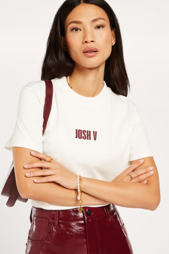 DORIE regular fit T-shirt met logo – off white