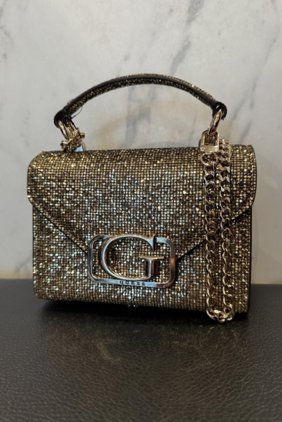 Guess tas logo gold glitter