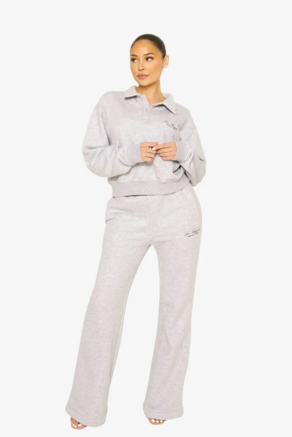 LA SISTERS POLO SWEATSUIT GREY