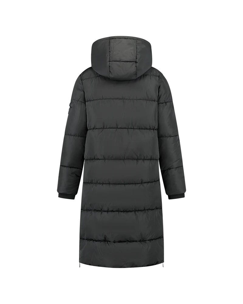 MALELIONS WOMEN SIGNATURE LONG PUFFER BLACK