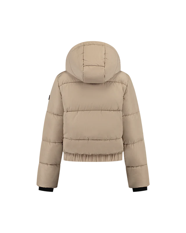 MALELIONS WOMEN SIGNATURE PUFFER JACKET TAUPE