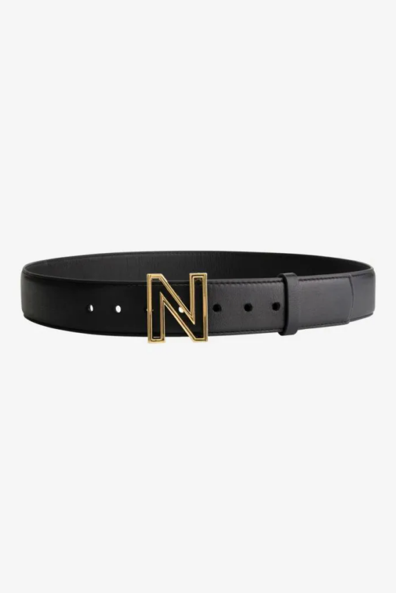 NIKKIE N LOGO HIP BELT BLACK GOLD