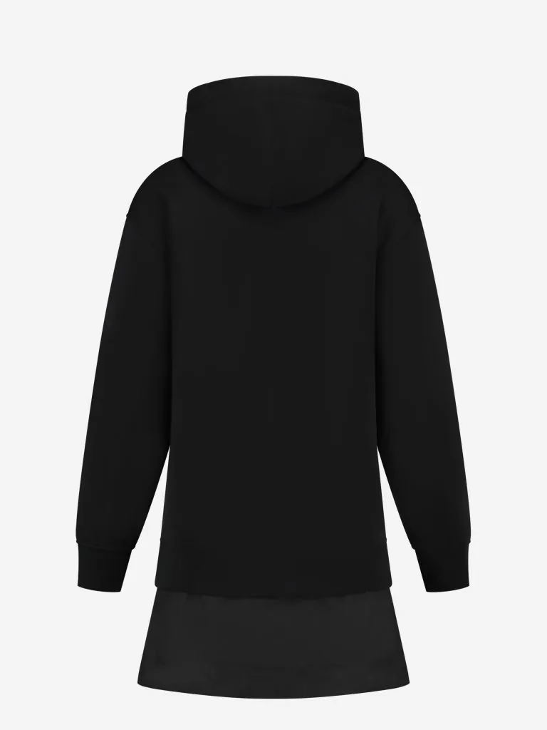 NIKKIE CORD HOODIE DRESS BLACK