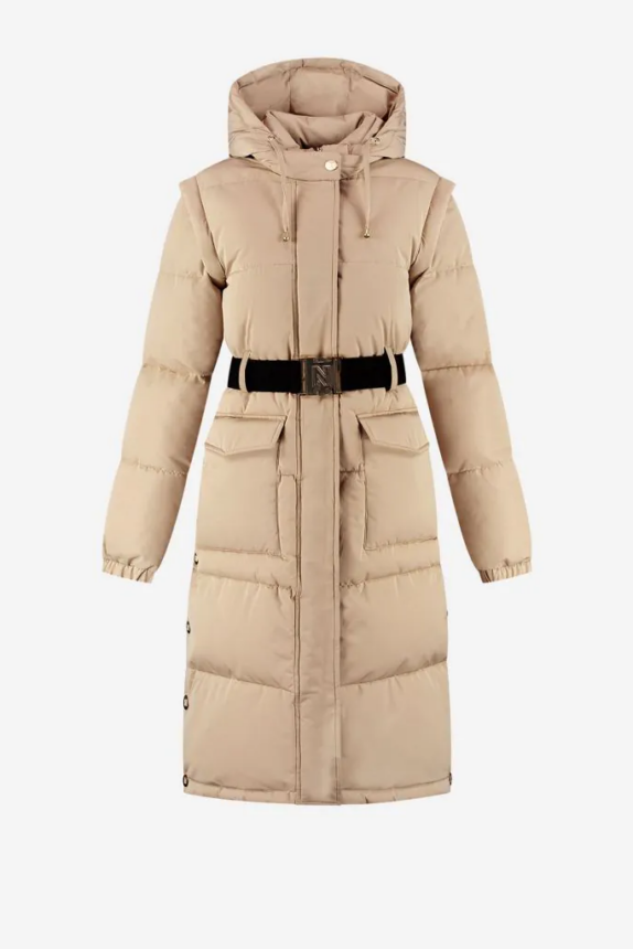 NIKKIE ERDA LONG PUFFER HUMMUS JACKET