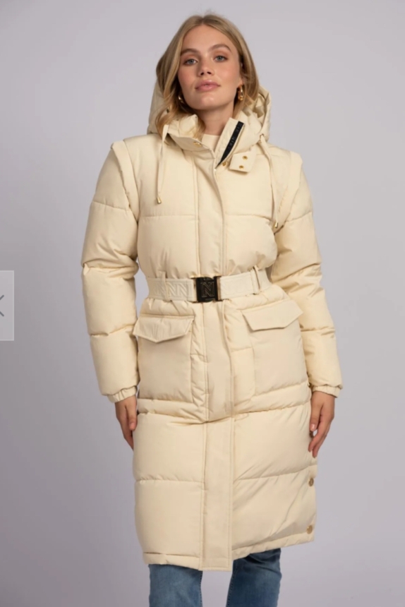 NIKKIE ERDA LONG PUFFER VANILE