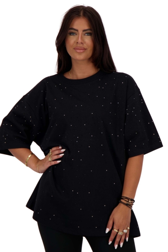 REINDERS T-SHIRT DIAMONDS ALL OVER BLACK