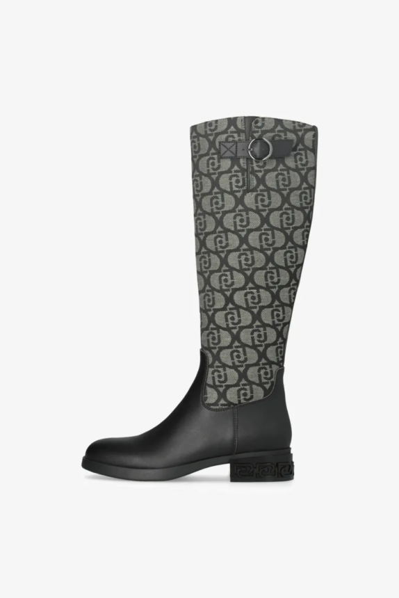 LIU JO MONOGRAM-PATTERNED JACQUARD – Laarzen – black