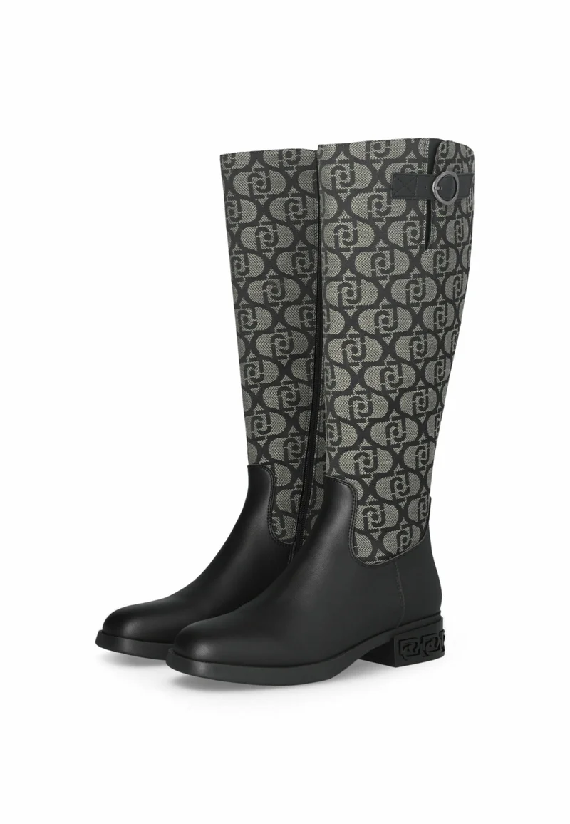 LIU JO MONOGRAM-PATTERNED JACQUARD – Laarzen – black