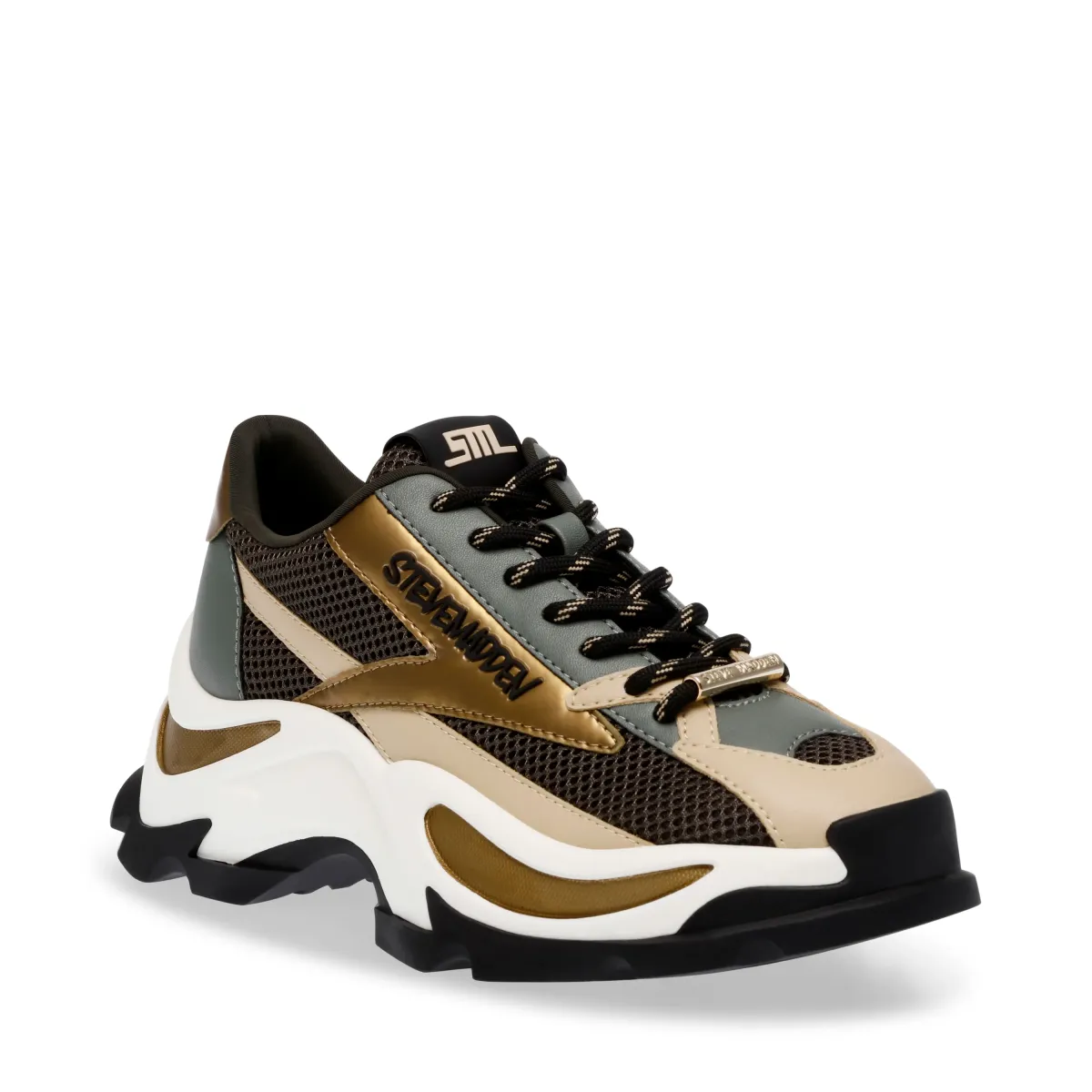 STEVE MADDEN SNEAKERS ZOOMZ ICE PEW TER/GLD