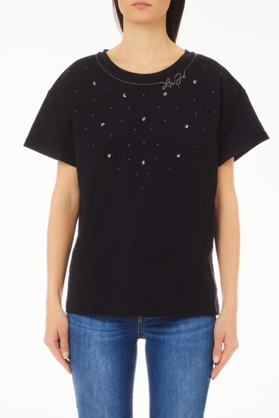 Liu jo T shirt black parels stone black