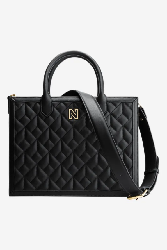 nikkie dante quilted logo shopper black